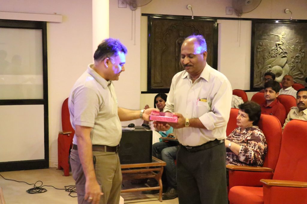 Nishith Dand-Project Incharge greeting guest.
